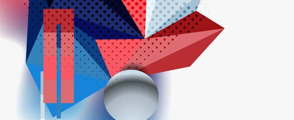 Trendy 3d geometric composition, design template for business or technology イラスト素材
