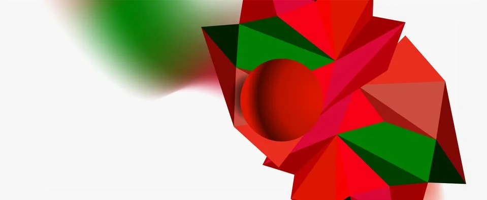 Trendy 3d geometric composition, design template for business or technology Stock Illustration