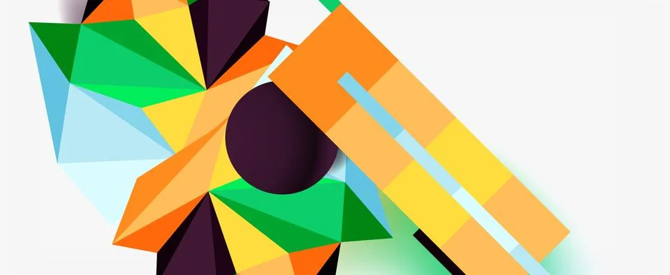 Trendy 3d geometric composition, design template for business or technology Stock Illustration