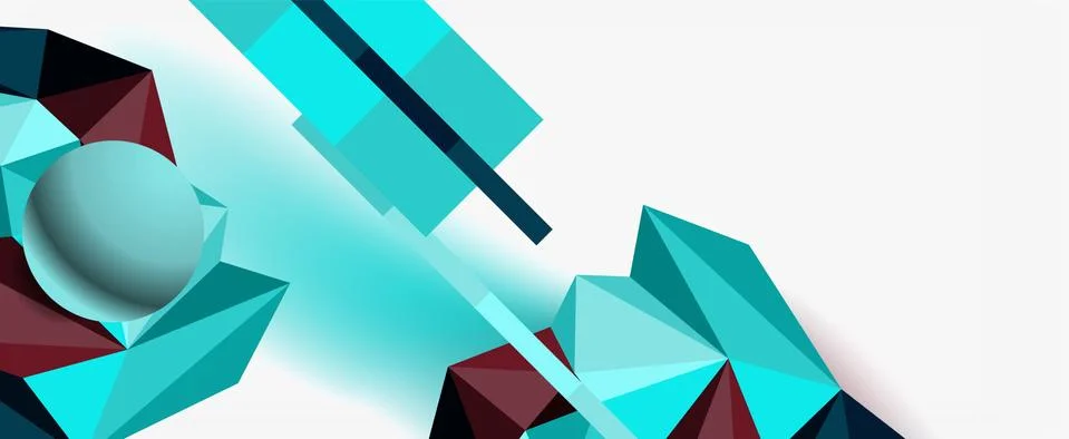 Trendy 3d geometric composition, design template for business or technology Stock Illustration