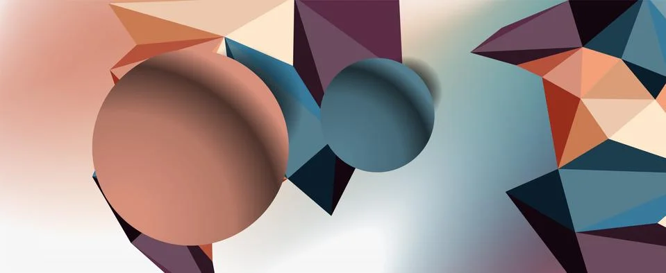 Trendy 3d geometric composition, design template for business or technology Stock Illustration