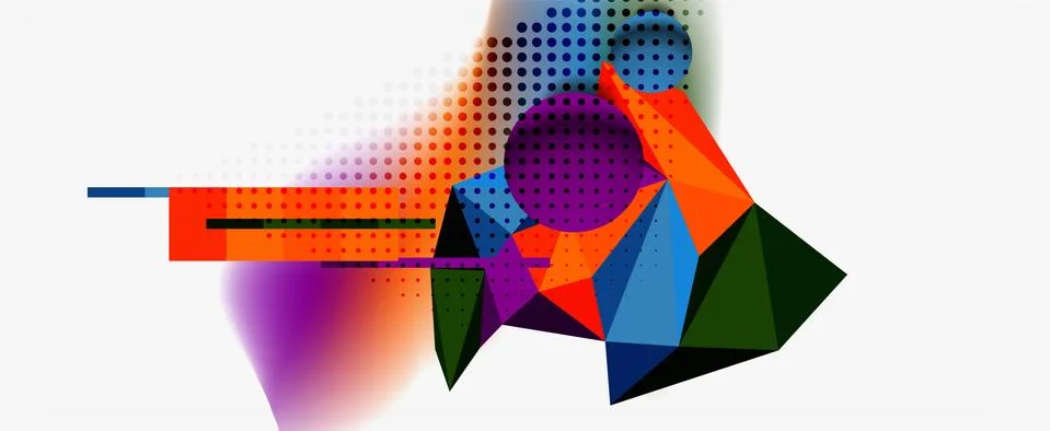 Trendy 3d geometric composition, design template for business or technology Illustrazione stock