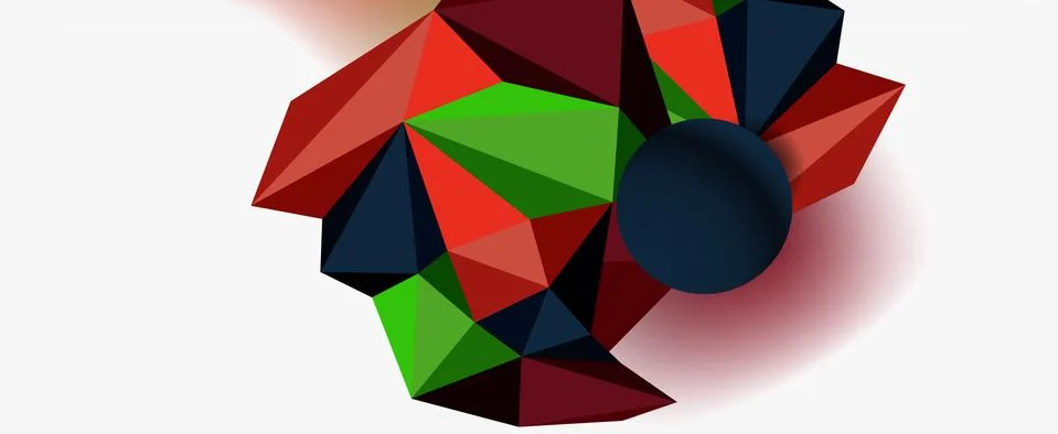 Trendy 3d geometric composition, design template for business or technology Stock Illustration