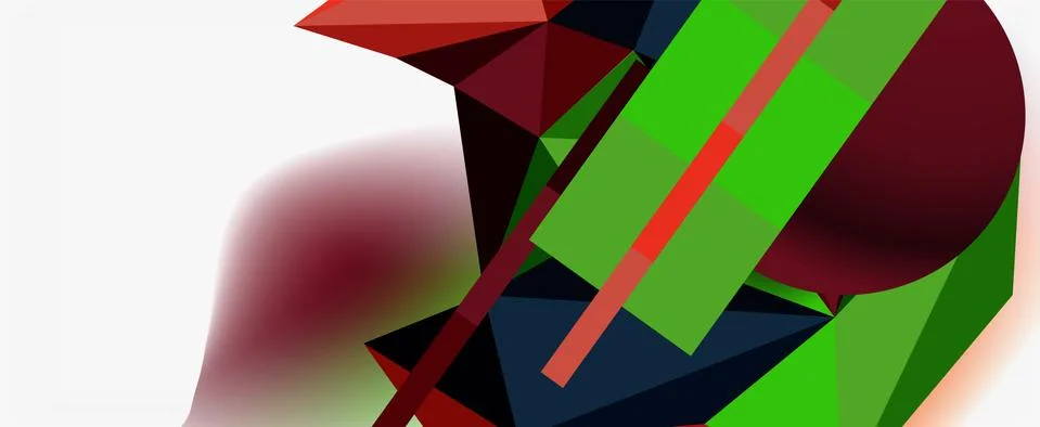Trendy 3d geometric composition, design template for business or technology 스톡 일러스트