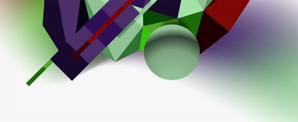 Trendy 3d geometric composition, design template for business or technology Stock Illustration