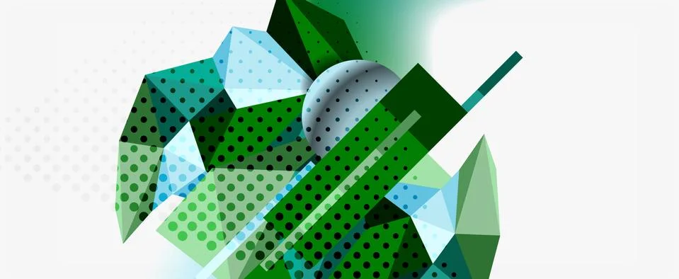 Trendy 3d geometric composition, design template for business or technology 스톡 일러스트