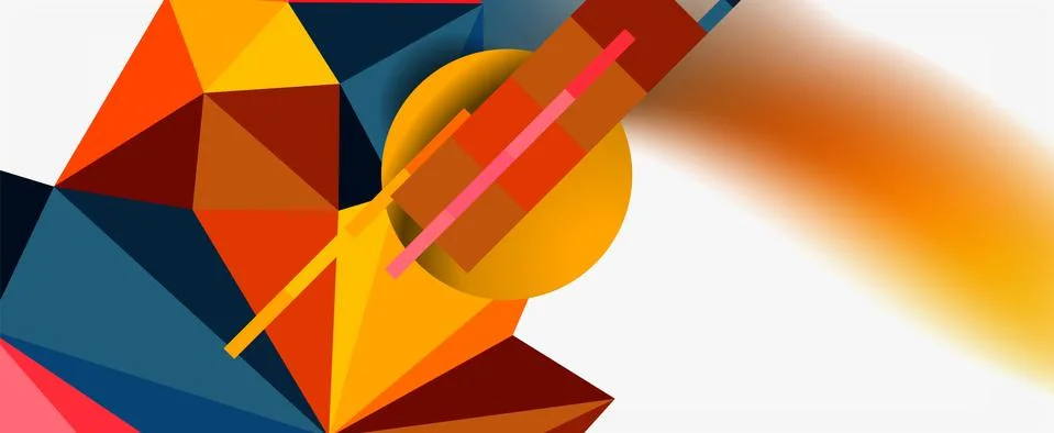 Trendy 3d geometric composition, design template for business or technology 스톡 일러스트