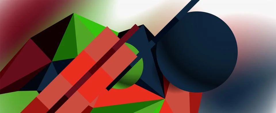 Trendy 3d geometric composition, design template for business or technology Stock Illustration