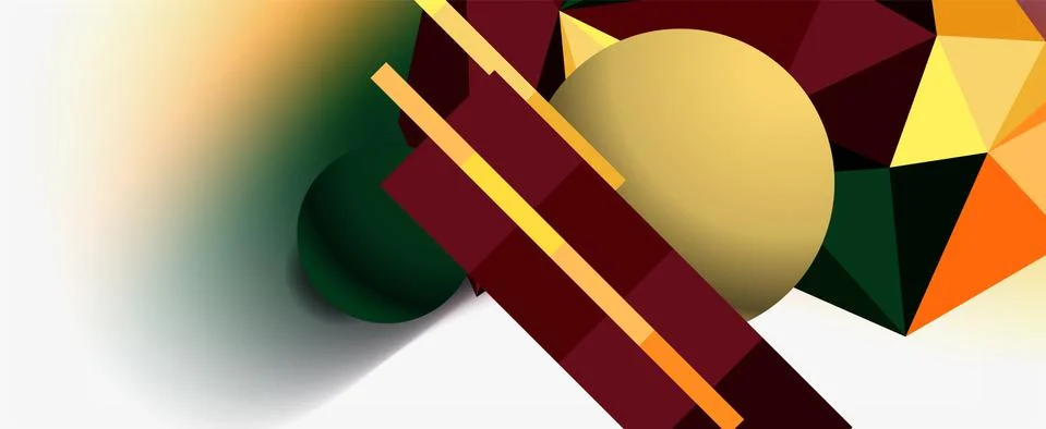 Trendy 3d geometric composition, design template for business or technology 스톡 일러스트