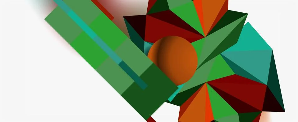 Trendy 3d geometric composition, design template for business or technology Stockillustratie