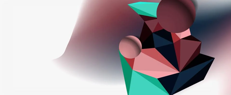 Trendy 3d geometric composition, design template for business or technology Illustrazione stock