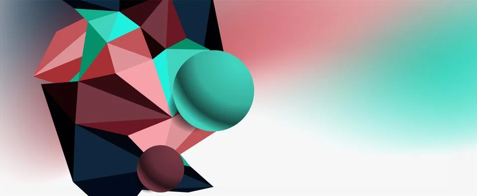 Trendy 3d geometric composition, design template for business or technology Stock Illustration