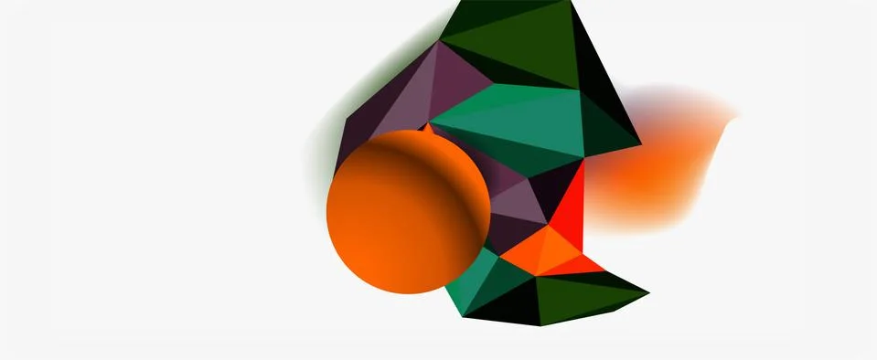 Trendy 3d geometric composition, design template for business or technology Stock Illustration