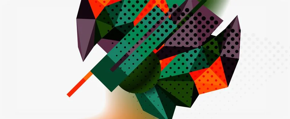 Trendy 3d geometric composition, design template for business or technology Stock Illustration