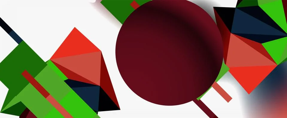 Trendy 3d geometric composition, design template for business or technology Stock Illustration