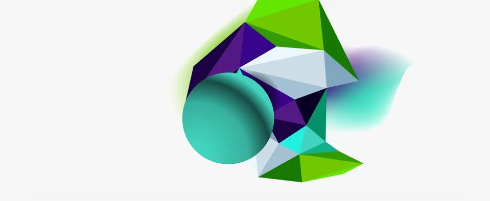 Trendy 3d geometric composition, design template for business or technology 스톡 일러스트