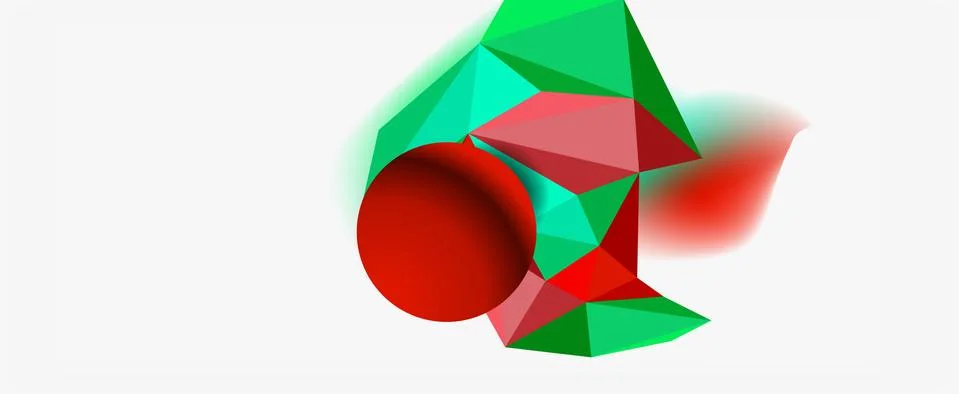 Trendy 3d geometric composition, design template for business or technology Illustrazione stock