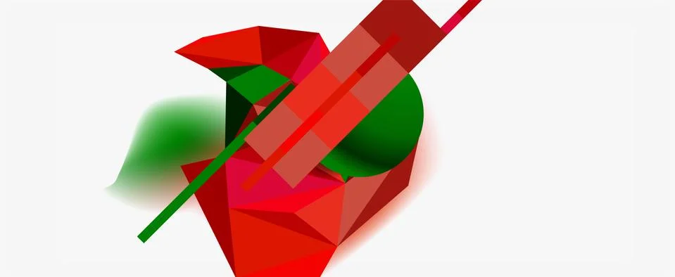 Trendy 3d geometric composition, design template for business or technology イラスト素材