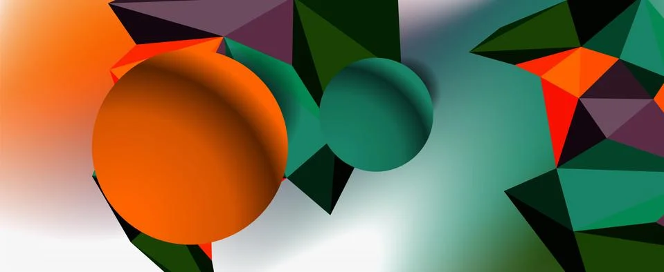 Trendy 3d geometric composition, design template for business or technology Stock Illustration