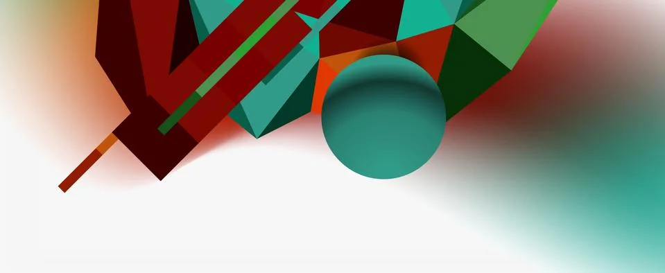 Trendy 3d geometric composition, design template for business or technology Illustrazione stock