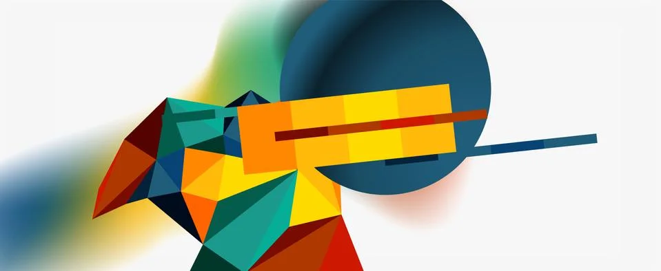Trendy 3d geometric composition, design template for business or technology 스톡 일러스트