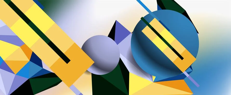 Trendy 3d geometric composition, design template for business or technology イラスト素材