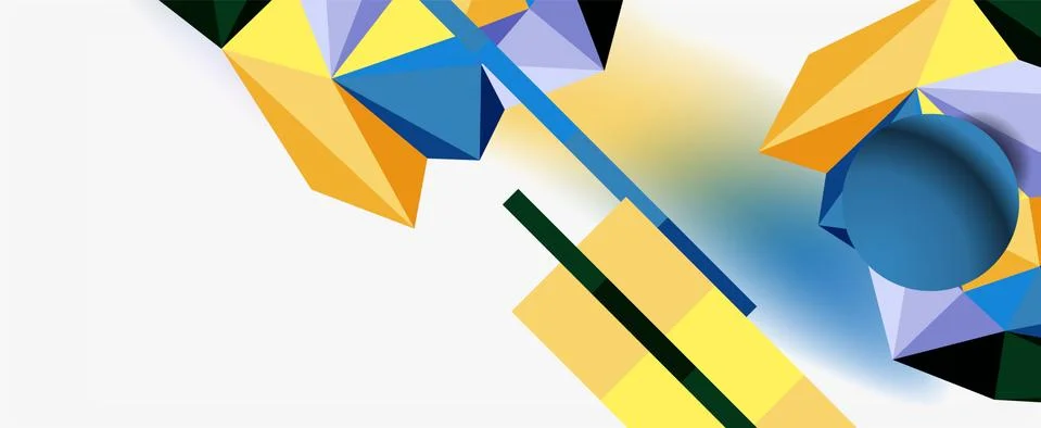 Trendy 3d geometric composition, design template for business or technology 스톡 일러스트