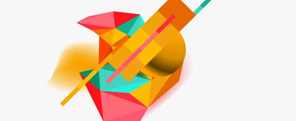Trendy 3d geometric composition, design template for business or technology Stockillustratie