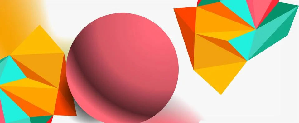 Trendy 3d geometric composition, design template for business or technology 스톡 일러스트