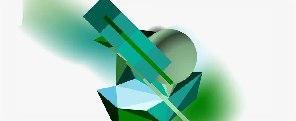 Trendy 3d geometric composition, design template for business or technology Stock Illustration