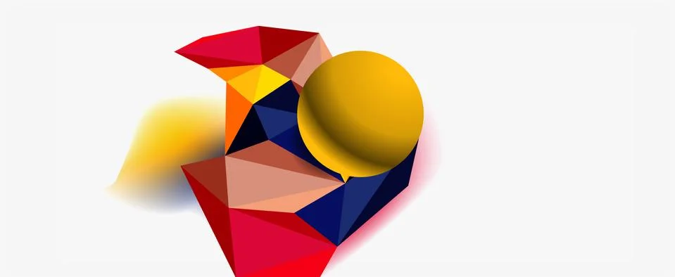 Trendy 3d geometric composition, design template for business or technology イラスト素材