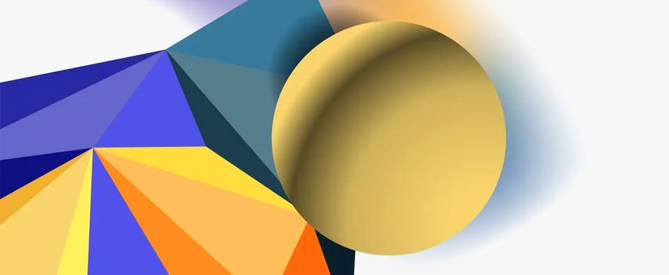 Trendy 3d geometric composition, design template for business or technology Stock Illustration