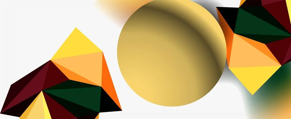 Trendy 3d geometric composition, design template for business or technology Stock Illustration