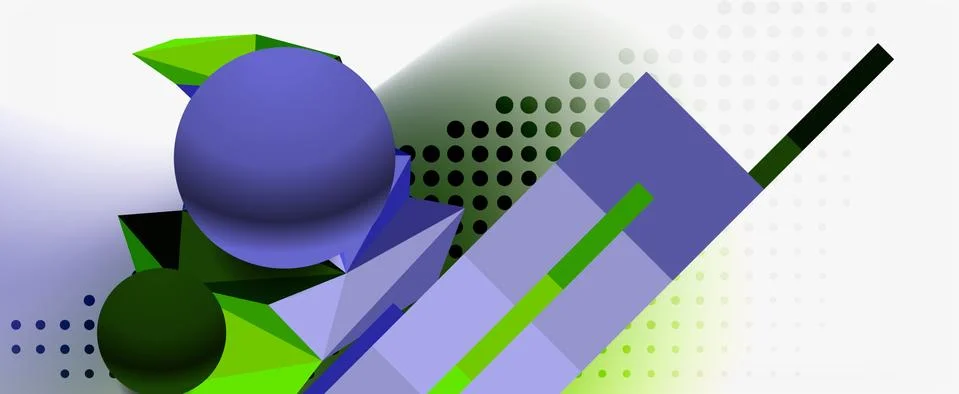 Trendy 3d geometric composition, design template for business or technology Stockillustratie