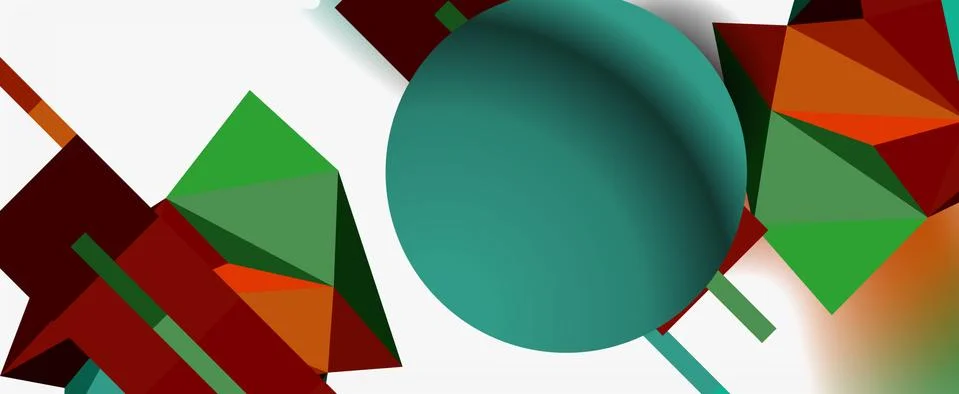 Trendy 3d geometric composition, design template for business or technology 스톡 일러스트