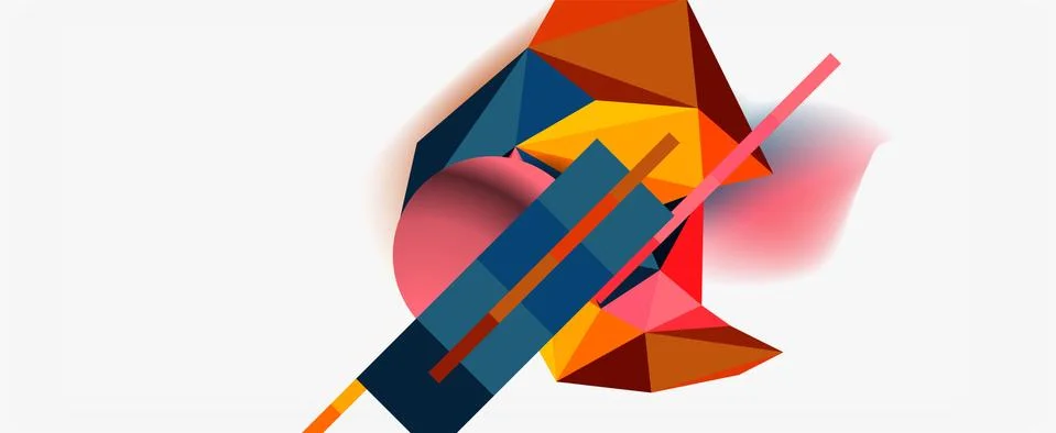 Trendy 3d geometric composition, design template for business or technology 스톡 일러스트