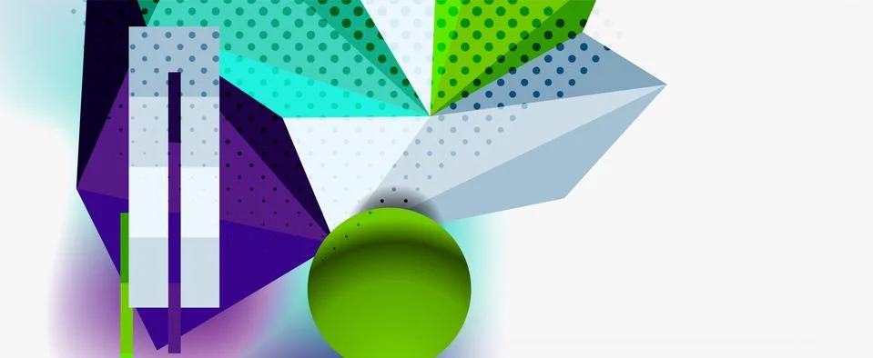 Trendy 3d geometric composition, design template for business or technology Stock Illustration