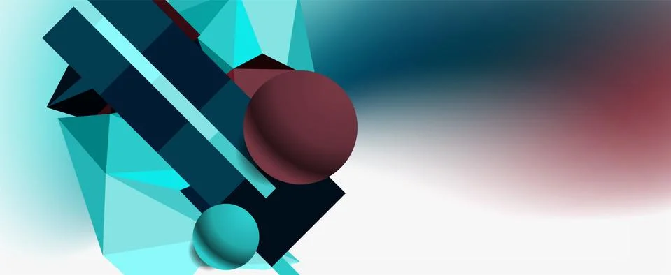 Trendy 3d geometric composition, design template for business or technology Stock Illustration