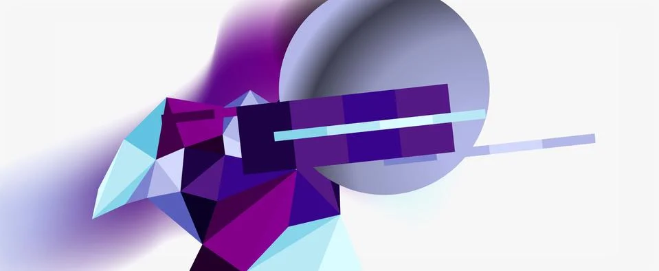 Trendy 3d geometric composition, design template for business or technology Stock Illustration