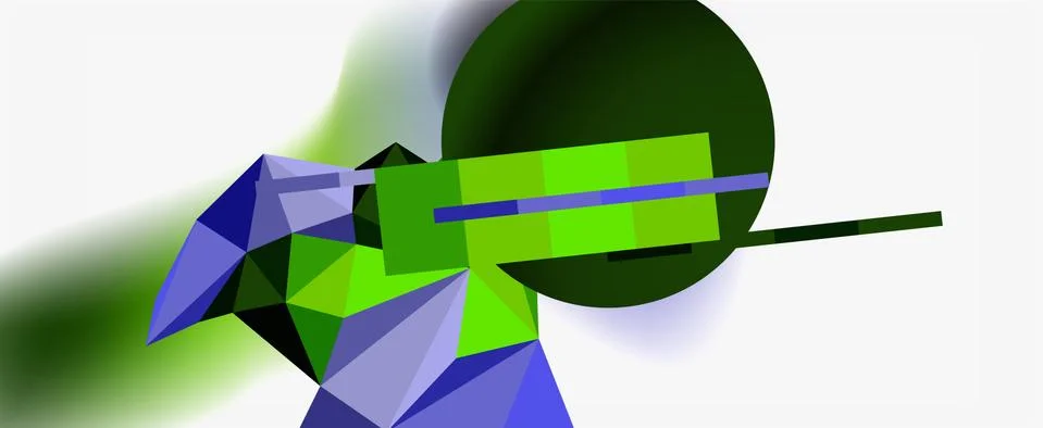 Trendy 3d geometric composition, design template for business or technology 스톡 일러스트