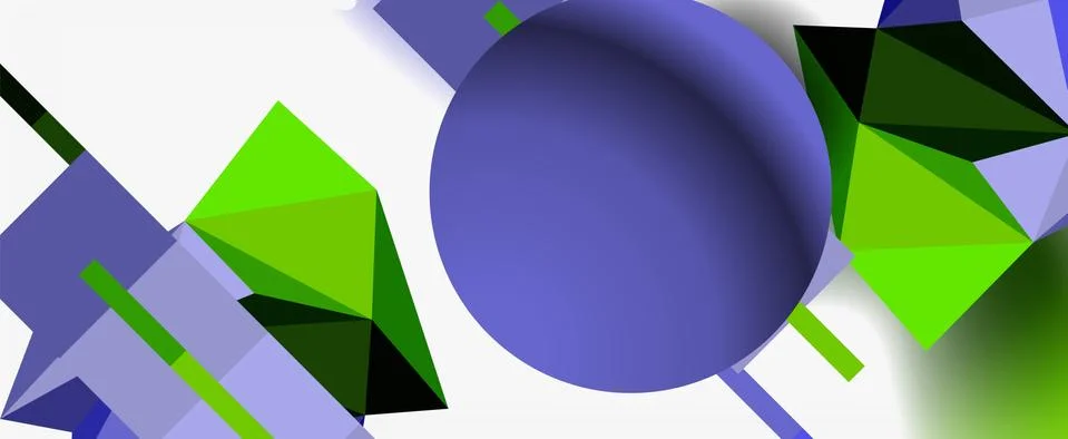 Trendy 3d geometric composition, design template for business or technology イラスト素材
