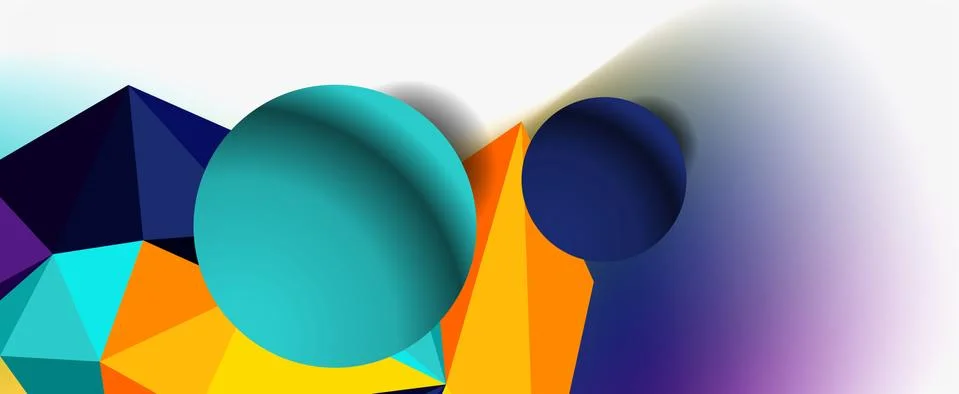 Trendy 3d geometric composition, design template for business or technology Stock Illustration