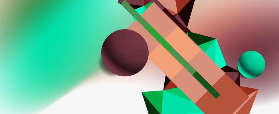 Trendy 3d geometric composition, design template for business or technology Stock Illustration