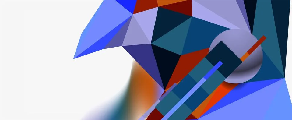 Trendy 3d geometric composition, design template for business or technology Stock Illustration