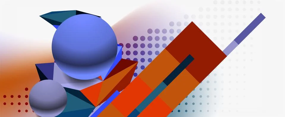Trendy 3d geometric composition, design template for business or technology イラスト素材