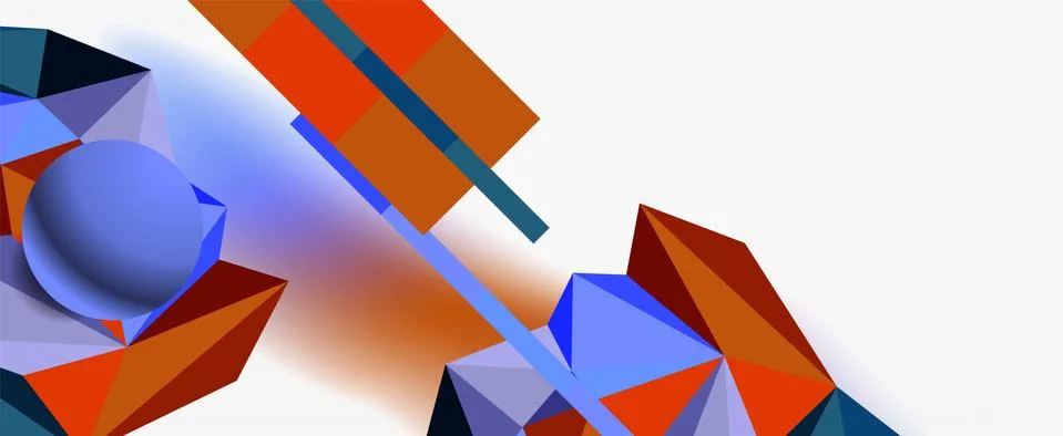 Trendy 3d geometric composition, design template for business or technology 스톡 일러스트