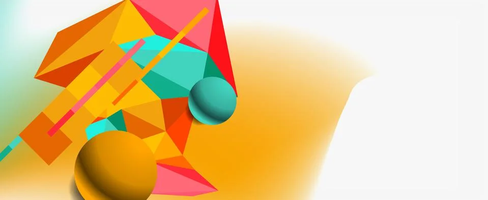 Trendy 3d geometric composition, design template for business or technology Stock Illustration