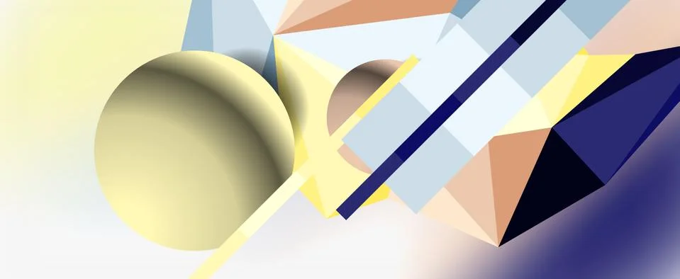 Trendy 3d geometric composition, design template for business or technology Stock Illustration