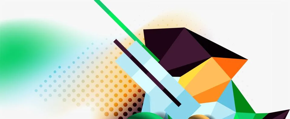 Trendy 3d geometric composition, design template for business or technology Stock Illustration