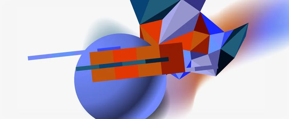 Trendy 3d geometric composition, design template for business or technology 스톡 일러스트